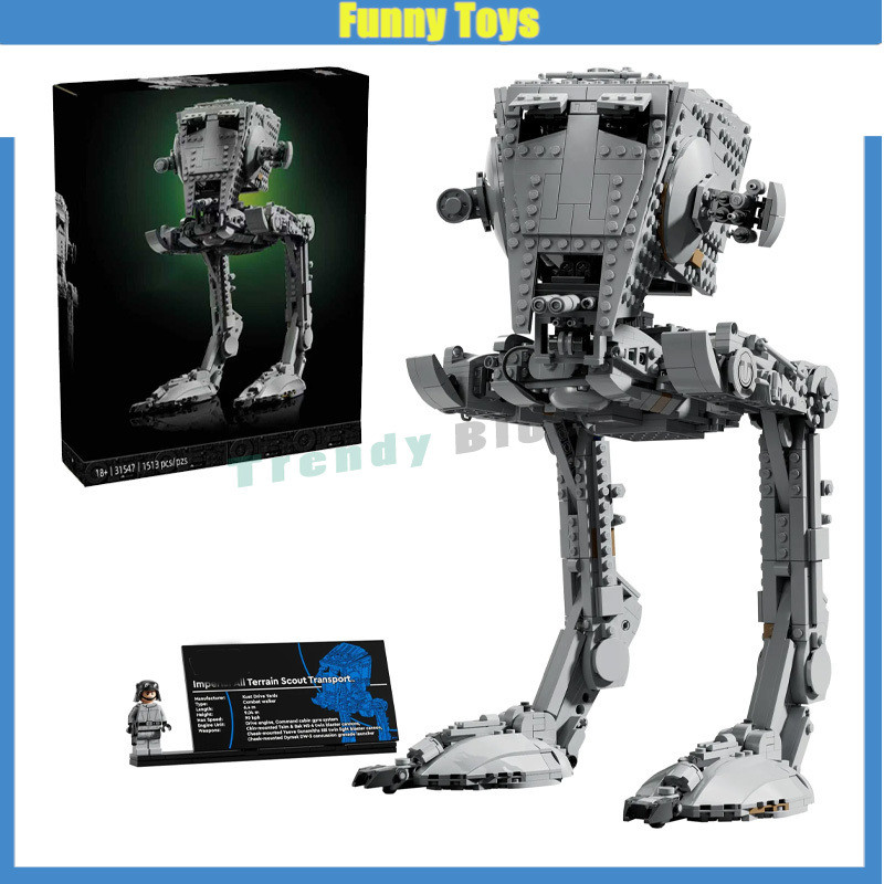 75417,UCS AT-ST Building Blocks All-terrain Reconnaissance และขนส่งหุ่นยนต์ของเล่นของขวัญสําหรับชาย