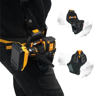 TOOLS กระเป๋าใส่สว่านขนาดเล็ก - กระเป๋าเครื่องมือกันน้ําพร้อมห่วงดอกสว่าน 3 ห่วง, คลิปหนีบเข็มขัดสําหรับงานหนักสําหรับช่างไฟฟ้าและงานฝีมือ TSK-20S