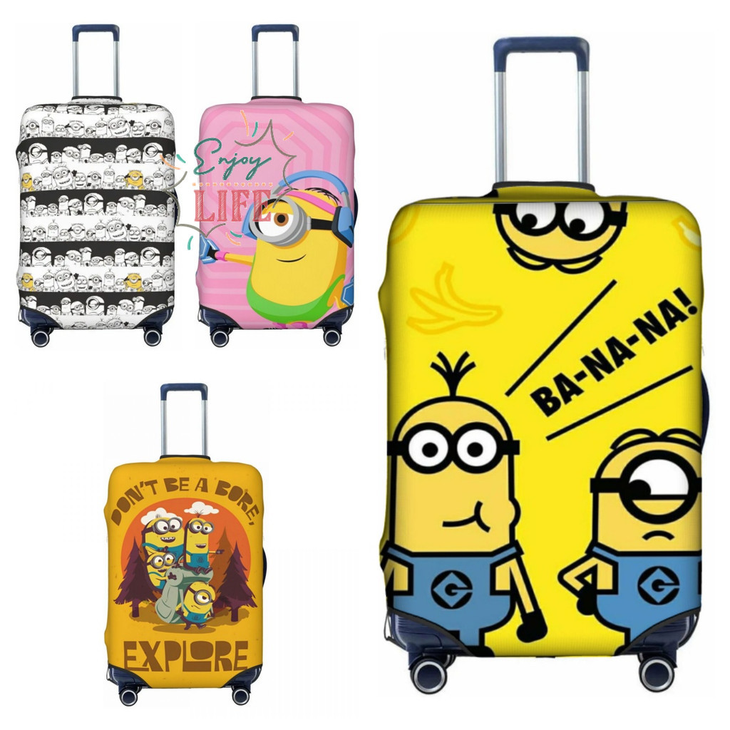 ผ้าคลุมกระเป๋าเดินทาง Minions น่ารัก Flight Travel กระเป๋าเดินทางที่ใช้งานได้จริงป้องกันอุปกรณ์เสริมพร้อมสต็อก N625