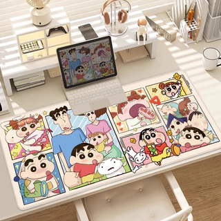 แผ่นรองเมาส์เครยอนชินจังการ์ตูนแผ่นเกมขนาดใหญ่อะนิเมะเสื่อโต๊ะศึกษายางกันลื่นแผ่นรองแป้นพิมพ์คอมพิวเตอร์