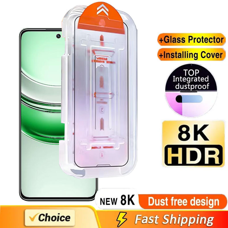 ทำความสะอาดฝุ่นโดยอัตโนมัติ ฟิล์มกระจก สำหรับ Realme 14X 13 12X 12+ 11 11X 10 9 9i 8 8i 7 7i 6 6i 6s 5 5i Pro Plus 5G 4G 2025