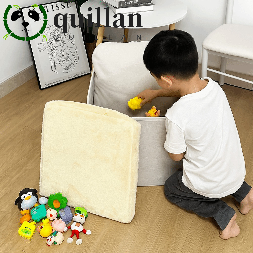 QUILLAN Storage Ottoman, Space Saving การออกแบบพับได้ที่นั่งพับได้ Ottoman, พับอเนกประสงค์กํามะหยี่ว