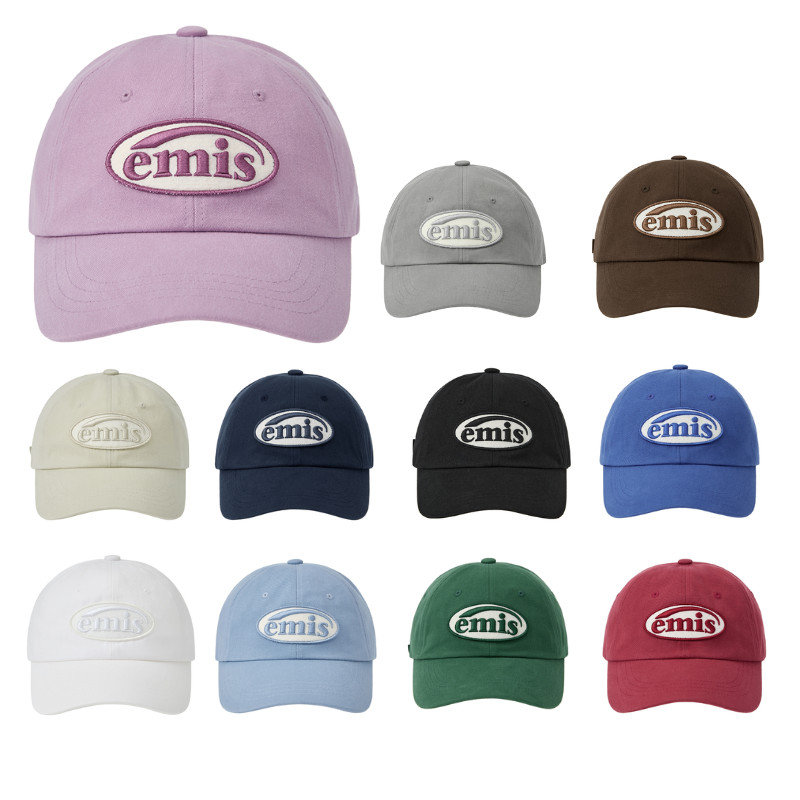 Emi - TONE ON TONE WAPPEN BALL CAP (BEIGE ,BLACK ,BLUE ,BROWN ,GREY ,GREEN ,LIGHT PURPLE ,NAVY ,RED ,SKY BLUE ,WHITE) A3474