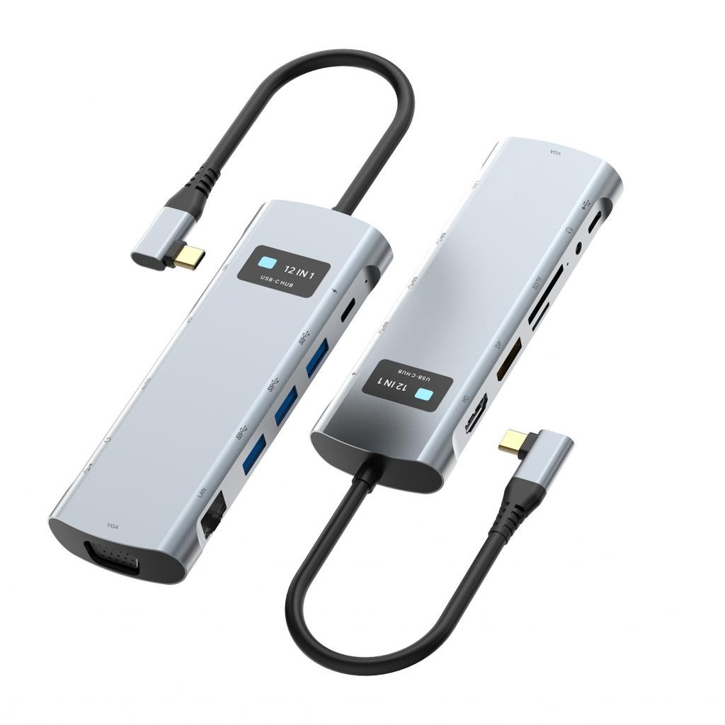 Docooler USB 3.0x3 Type C Station Station 12-in-1 Hub พร้อม 4K H D M I VGA และ HD Triple แสดงฟังก์ชั