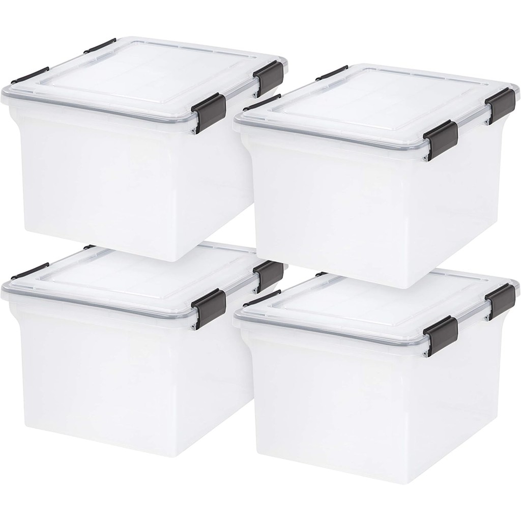 IRIS USA File Box WeatherPro File Organizer Plastic File Box for Letter/Legal File, Water Resistant 