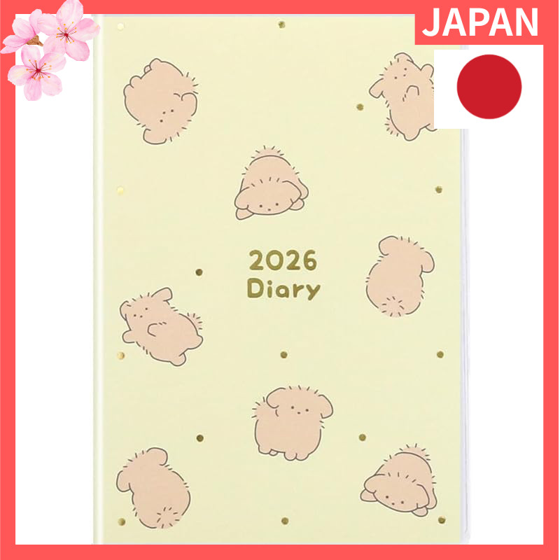 Laboclip 2026 A6 Monthly Planner Type 3 - Round Animal Series (Starting October 2025) - Yellow, Pink