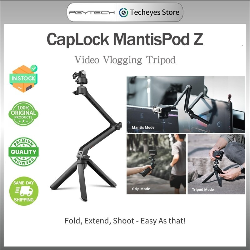 PGYTECH CapLock MantisPod Z ขาตั้งกล้องสําหรับ DJI OSMO Action 5 Pro/4/3Gopro 13/12/11HT99 M3SL