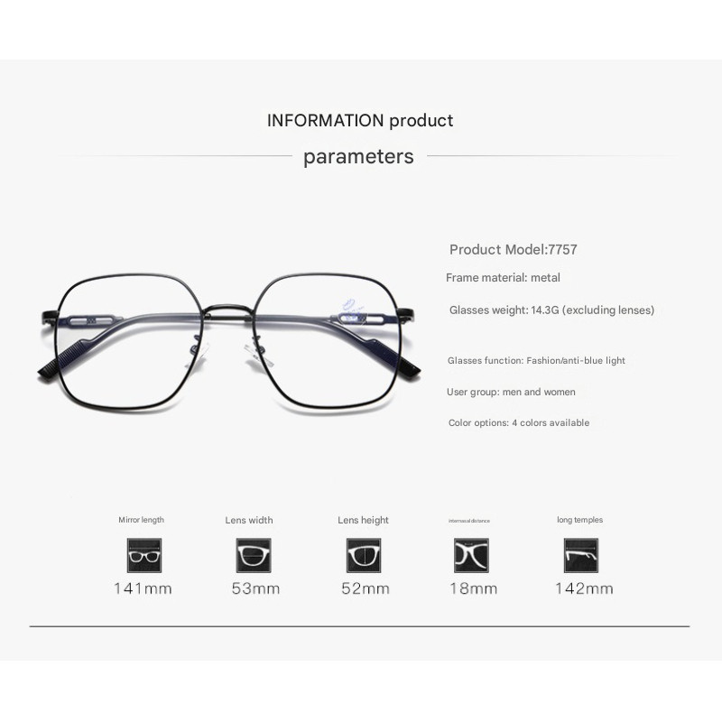 (แว่นตา + กล่องแว่น)แว่นตากรองแสงสีฟ้าสไตล์เรโทร -0.75°~-4。25° กรอบกลมใหญ่ สไตล์เกาหลี แว่นตากรองแสงสีฟ้า สำหรับผู้ชายและผู้หญิง 1144 - รูปที่ 6