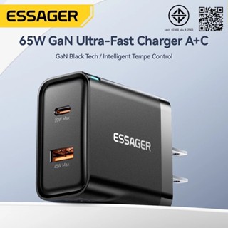Essager GaN อุปกรณ์ชาร์จเร็ว 65W US QC 3.0 PD3.0 Type C สําห…
