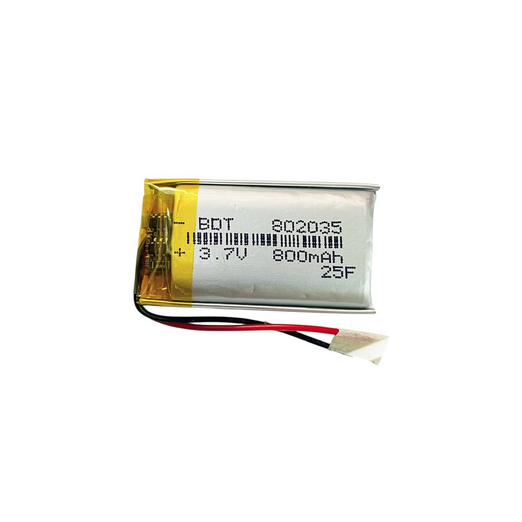 BDT 802035 (ราคาต่อ 1ชิ้น) 3.7V-800mAh ขนาด 20x35x7.6mm มีสินค้าพร้อมส่งในไทย