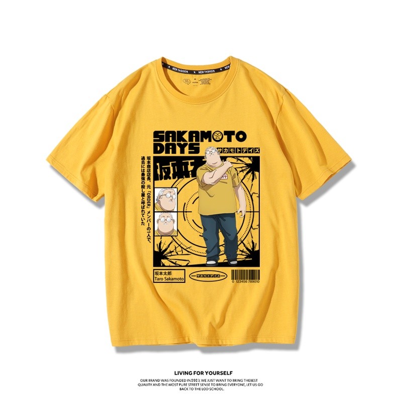อะนิเมะ Sakamoto วันเสื้อยืดแขนสั้น Sakamoto Taro Asakura Shinto Frostbite Hiratsugu Ryu Shao น้ําตาลผู้ชายผู้หญิง Tee เสื้อ - รูปที่ 3