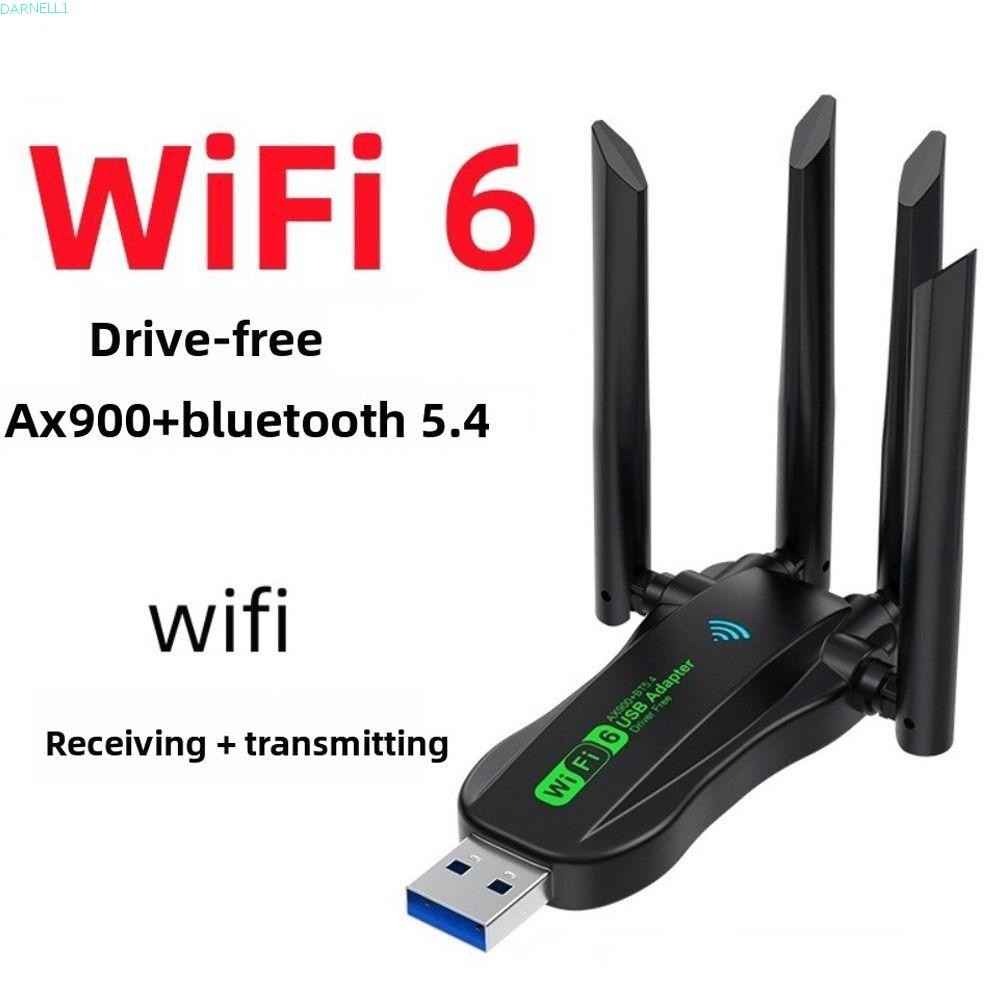DARNELL1 Dual Band WiFi6 USB Adapter, AX900 Bluetooth 5.4 900Mbps WiFi Dongle, การเชื่อมต่อที่เสถียร