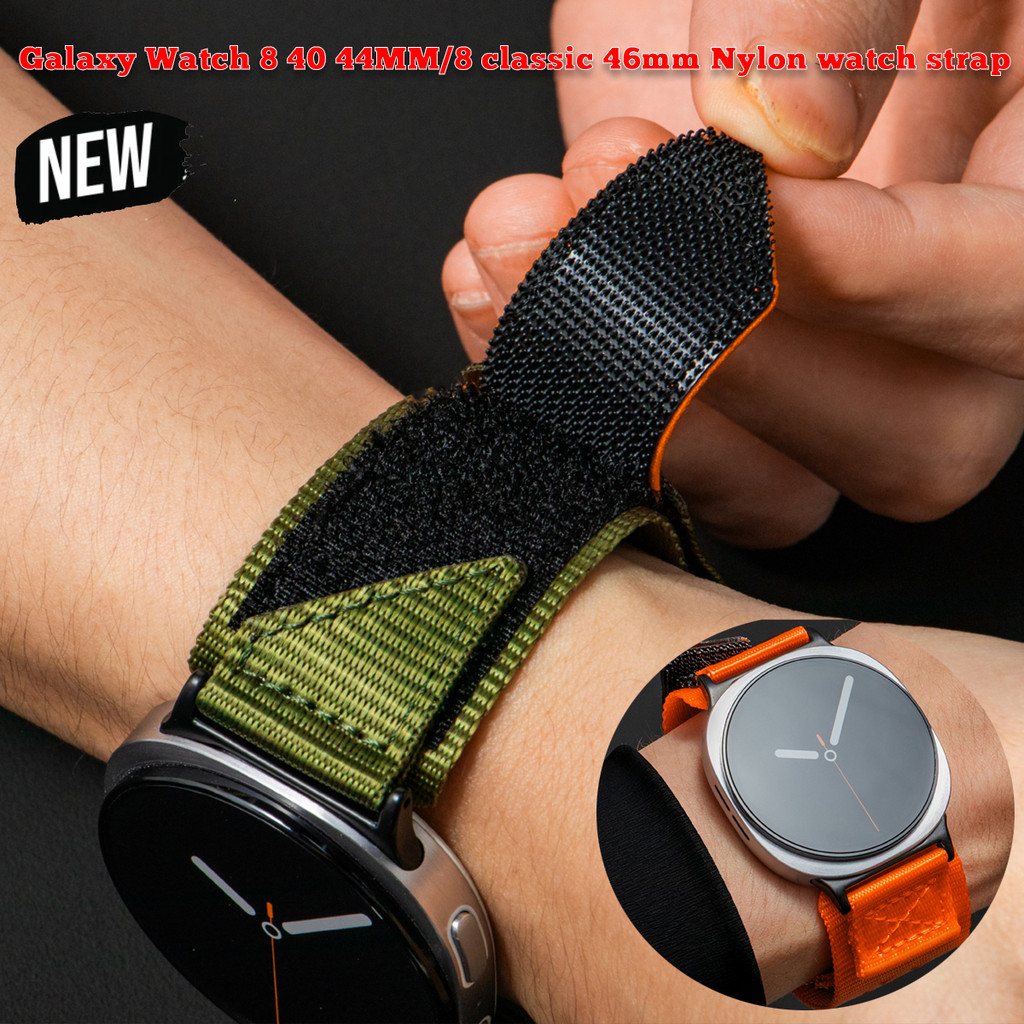 สายไนลอนสําหรับ Samsung Galaxy Watch 8 40 44 มม.8 classic Loop Sport Strap สายรัดข้อมือสําหรับ Galaxy 8classic 46 มม.สร้อยข้อมือเปลี่ยน