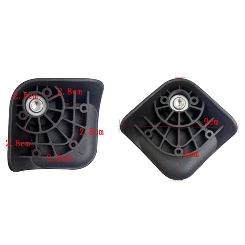 [arutoxalc] ล้อกระเป๋าเดินทาง 2 ชิ้นเปลี่ยน เงียบ ทนทาน รถเข็นกรณีอุปกรณ์เสริมสีดํา - รูปที่ 3