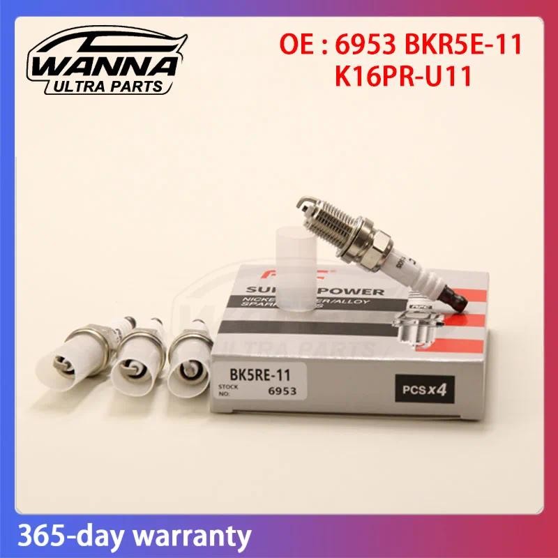 4 ชิ้น OE BKR5E-11 6953 K16PR-U11 FR8DCX 21025103 หัวเทียนนิกเกิลสําหรับ Sedona Rio Sportage Veracru