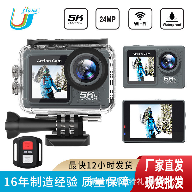 [คลังสินค้าพร้อม] K กล้องกีฬา HD หน้าจอสีคู่กันน้ํา Anti-Shakeing กล้องกลางแจ้ง WiFi รีโมทคอนโทรลกีฬ