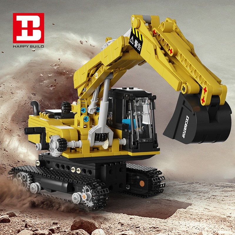 Xinyuyuechuang YC-33001-03 Engineering Series~Excavator Bulldozer ของเล่นบล็อกตัวต่อเพื่อการศึกษาสํา