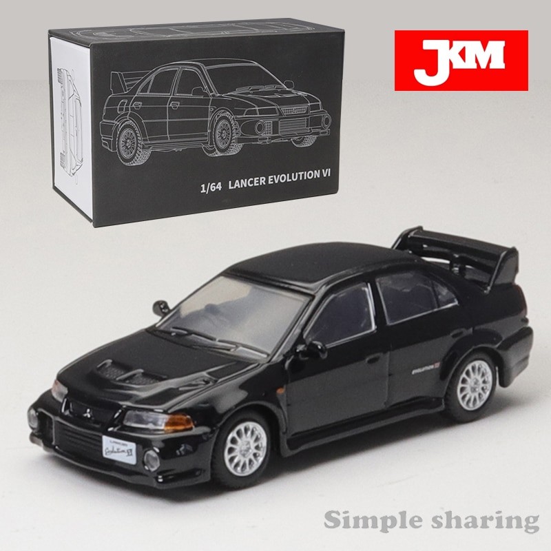 JKM 1/64 Mitsubishi Lancer EVO VI รถ Diecast รุ่น Shock Absorption รุ่นของเล่นรถเพื่อนของขวัญ