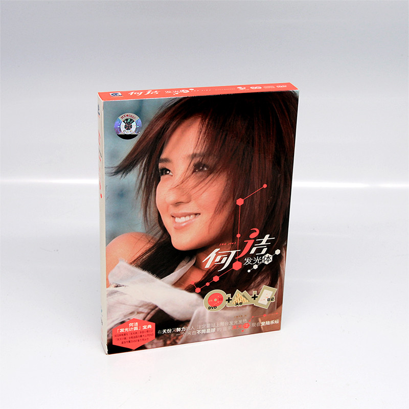 9-28-10 ของแท้ He Jie อัลบั้ม Luminous Body CD Record + DVD Video CD Disc + Lyrics Book + Headscarf 