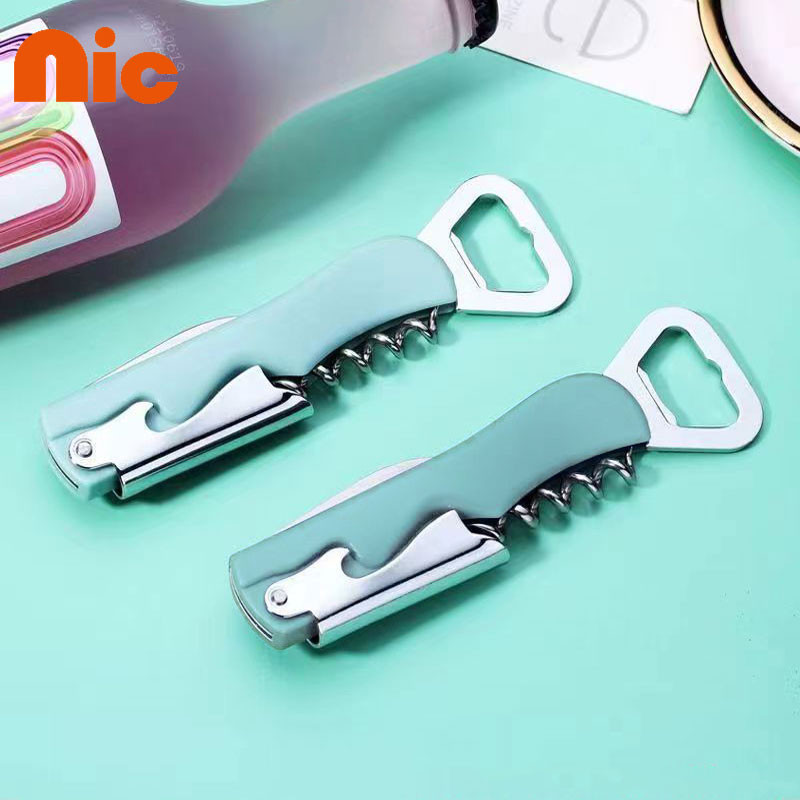 NIC  ที่เปิดขวด เปิดไวน์ 4in1 ชุดเปิดฝาขวด Wine bottle opener ที่เปิดขวดเอนกประสงค์ เปิดง่าย เบาแรง สแตนเลสแท้ พกพาง่าย