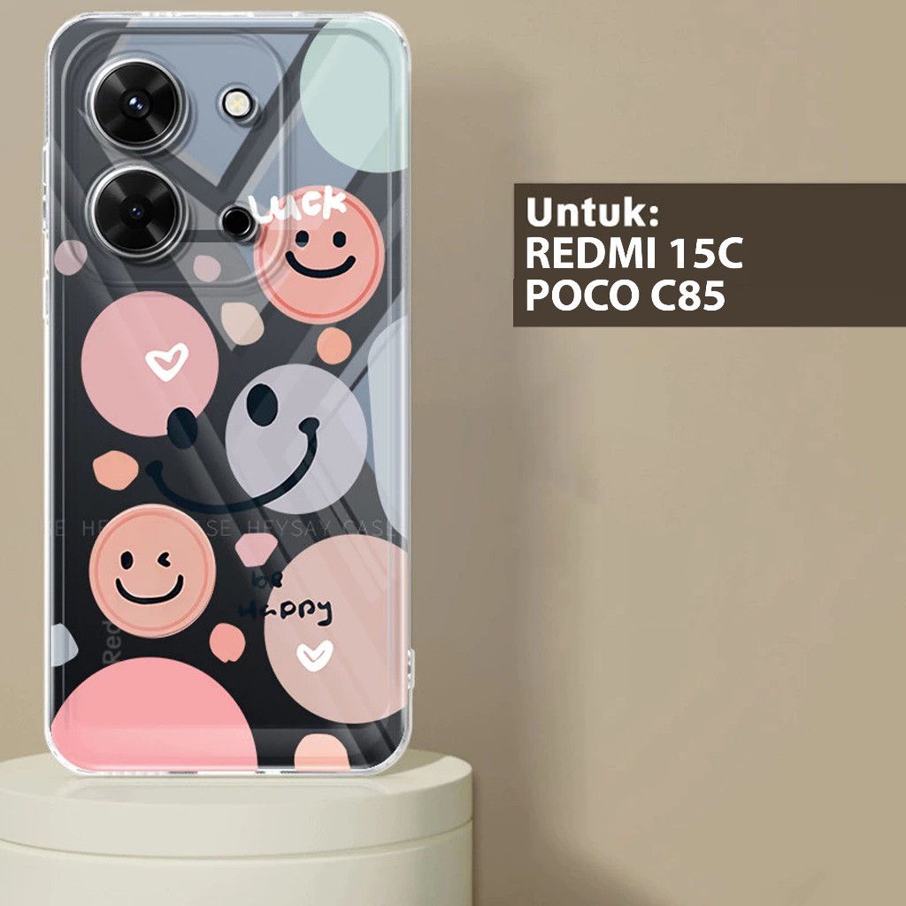 พรีเมี่ยม GLOSSY CLEARCASE เข็มทิศนุ่มสําหรับ REDMI 15C และ POCO C85 4G / 5G MOTIF PNG-ANIMATION-12 