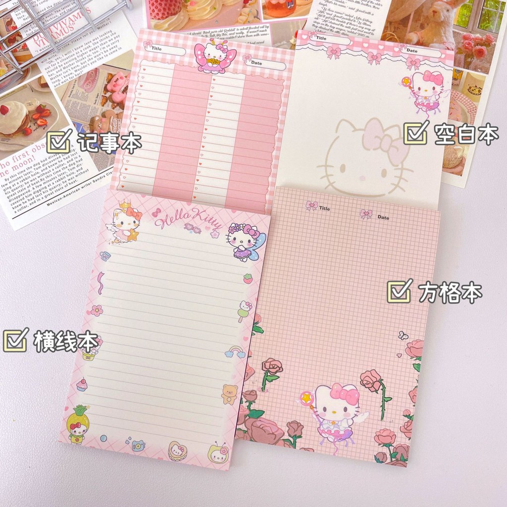 A7 Notepad Pink KT Cat Notebook Cute Girl Heart ins High-value Student Notepad