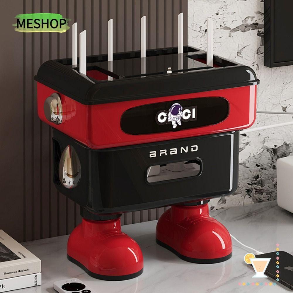 MESHOPTH ชั้นวางซ่อนราง, กล่องเก็บเราเตอร์ Wifi มัลติฟังก์ชั่นการ์ตูน, กล่องจัดการสายเคเบิลตกแต่งสร้างสรรค์ที่ทนทานในครัวเรือน