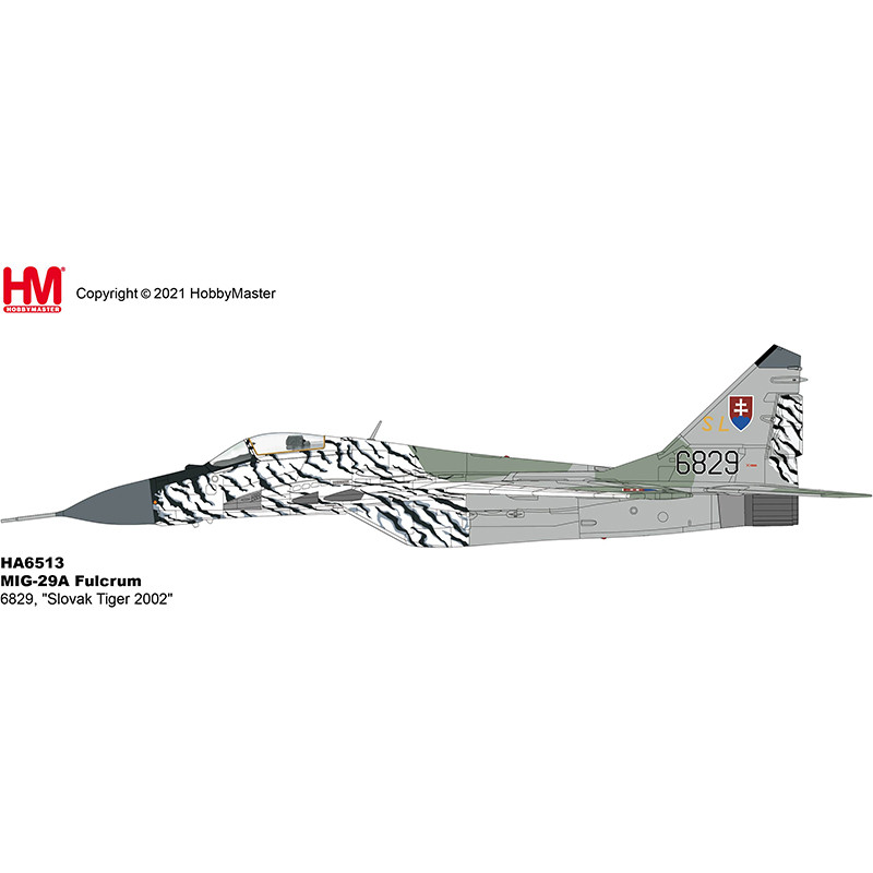 HA6513 MIG 29 MIG-29A Tiger Club 6829 "Slovak Tiger 2002" สินค้าสําเร็จรูปโลหะผสม