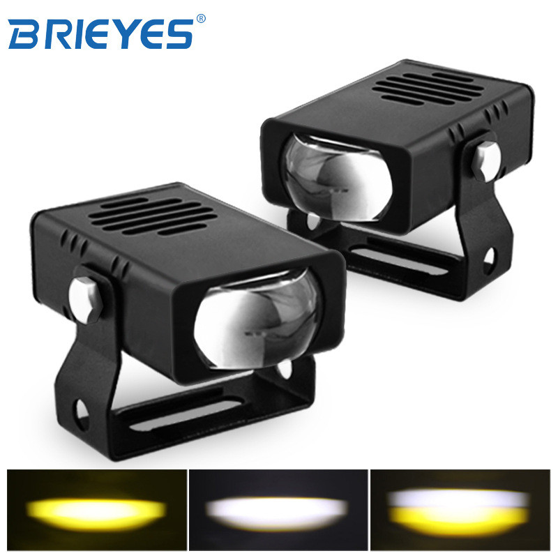 ขายร้อน E06J รถสีเหลืองสีขาว 2 สี Spotlight AC/DC9-60V รถจักรยานยนต์ทํางานเลนส์ Fisheye