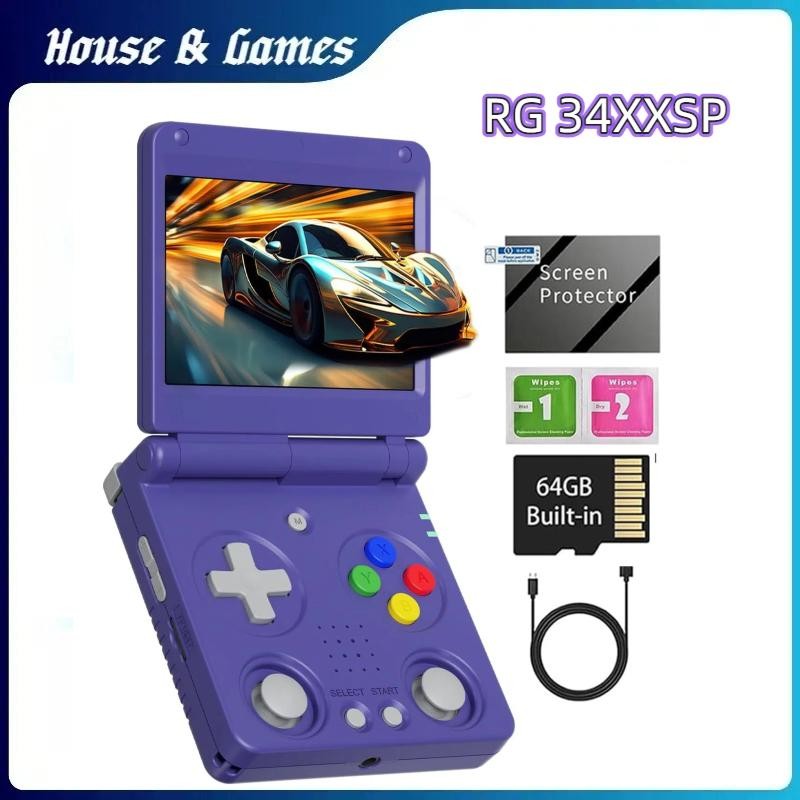 RG 34XXSP คอนโซลเกมพลิกไร้สายแบบใช้มือถือเปิดแหล่ง