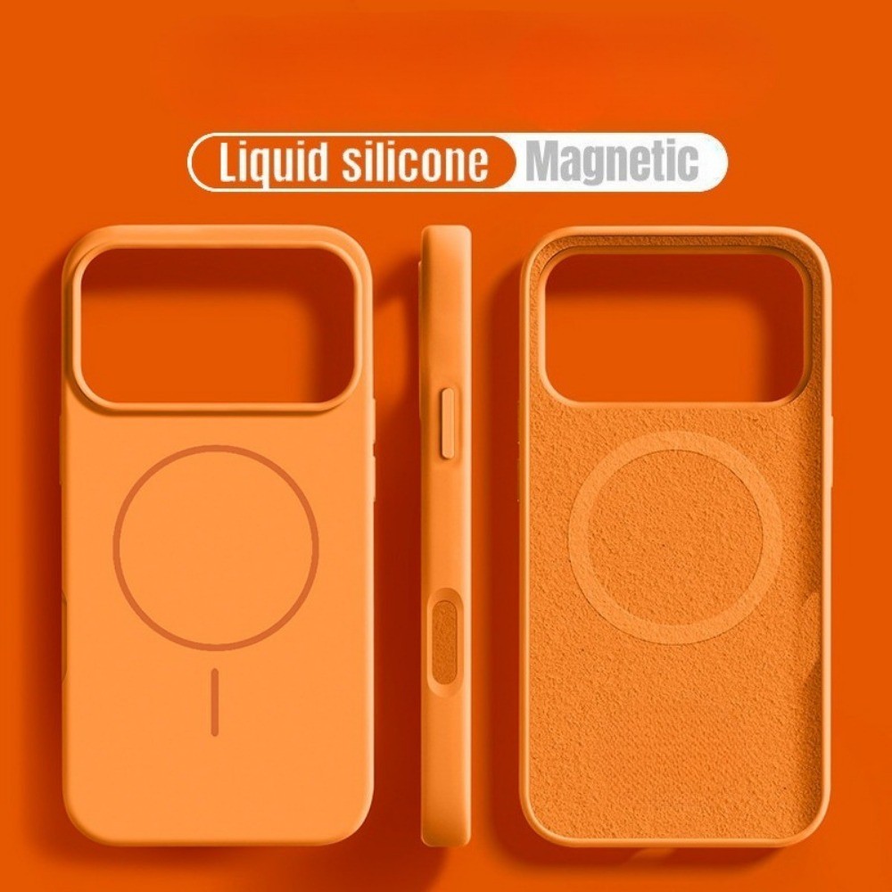 สี่มุม Anti Drop Cosmic สีส้มแม่เหล็กเคสโทรศัพท์สําหรับ iPhone 17 16 11 12 13 14 15 Pro Max Plus 17Air พร้อมเลนส์ป้องกัน Flim ขาตั้งโลหะโปร่งใสกันกระแทกปลอก