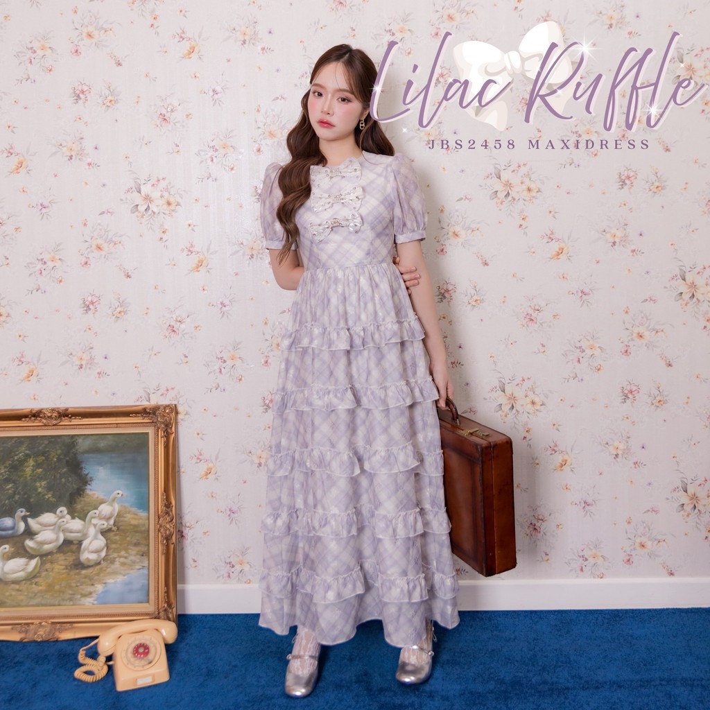 #JBS2458 Lilac Ruffle Maxidress Joobs studio