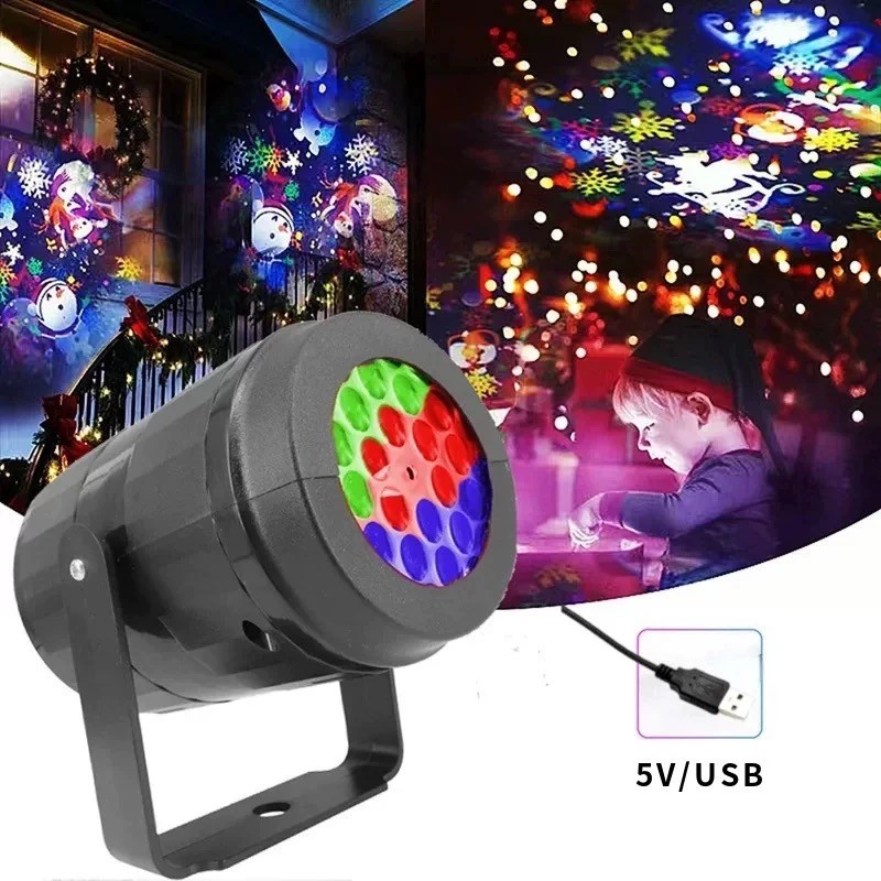 ເຄື່ອງຉ່າຍແສງ LED Halloween & Christmas ໂປຣເຈັກເຕີ ສຳລັບຕົກແຕ່ງຜັງ (ສົ່ງໃນກຸງເທບ 1-2 ມື້)