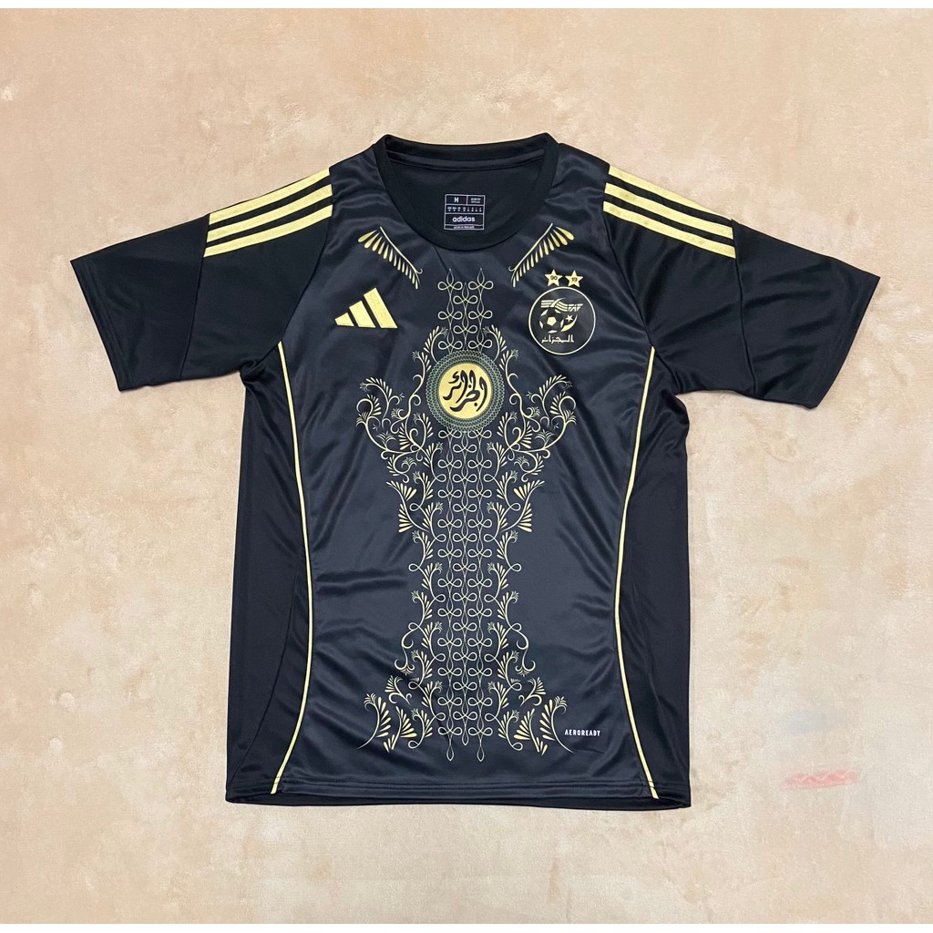 2024 Algeria Training Jersey สีดํา S~2XL/เสื้อกีฬา/แห้งเร็ว/เสื้อยืดกีฬา
