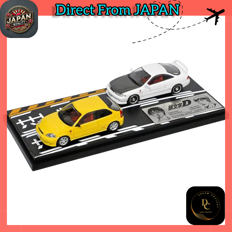 MODELER'S 1/64 Initial D Set Vol. 9 Niino Daiki Civic (EK9) & Smiley Sakai Integra (DC2) Finished Pr