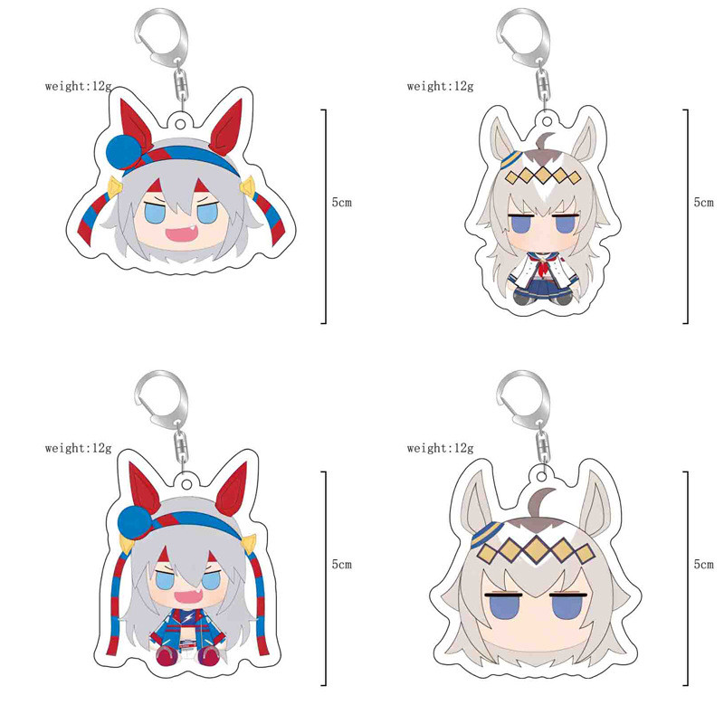 Pretty Derby อะนิเมะ KeyChain Tamamo Cross Mejiro Ardan ผู้ชาย Key Chain สําหรับผู้หญิงแฟชั่นรูปการ์