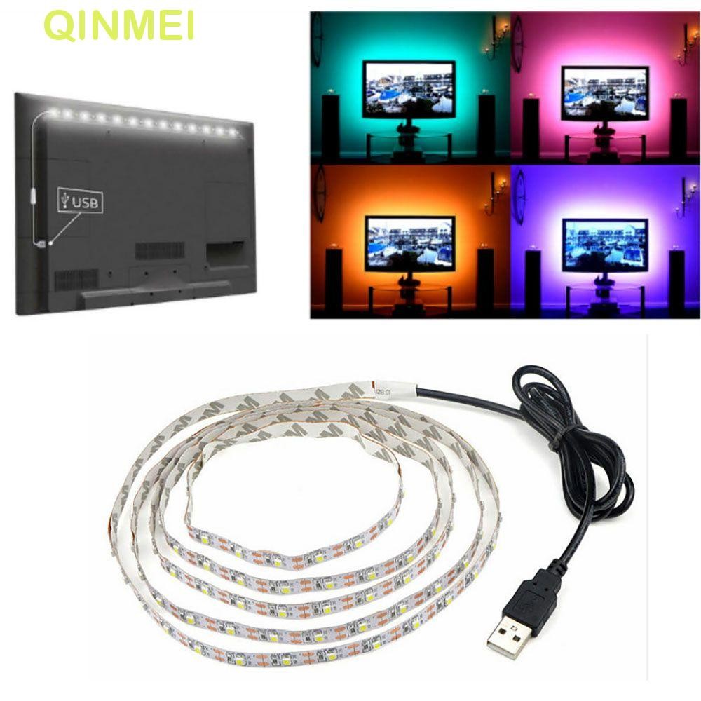 QINMEI LED strip Light ปรับ USB LED Light โคมไฟสําหรับพื้นหลังทีวีตกแต่งโต๊ะตกแต่งคริสต์มาส