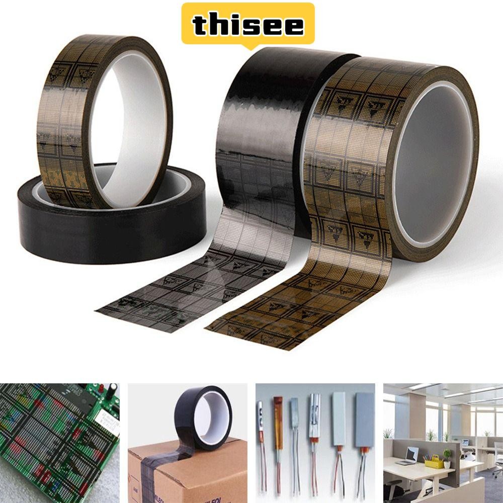 GOGEOUS Grid Anti-Static Tapes เทปฟิล์มสีดําสําหรับแผงวงจรฮาร์ดแวร์ ESD เทป