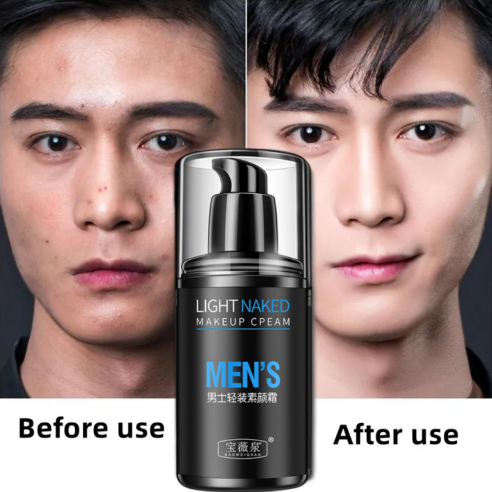 Baoweiquan ผู้ชายคอนซีลเลอร์โทนขึ้นครีมเงื่อนไขความชุ่มชื้นขาวน้ำมันควบคุมกันน้ำหดรูขุมขุมขุมขุมขุมขุมขุมขุมขุมขุมขุ