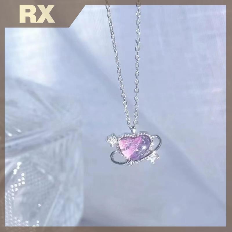 Null แฟชั่นคริสตัล Moon Pentagram สร้อยคอจี้หัวใจสําหรับสาวอารมณ์ Elegant แฟนตาซีสร้อยคอเครื่องประดั