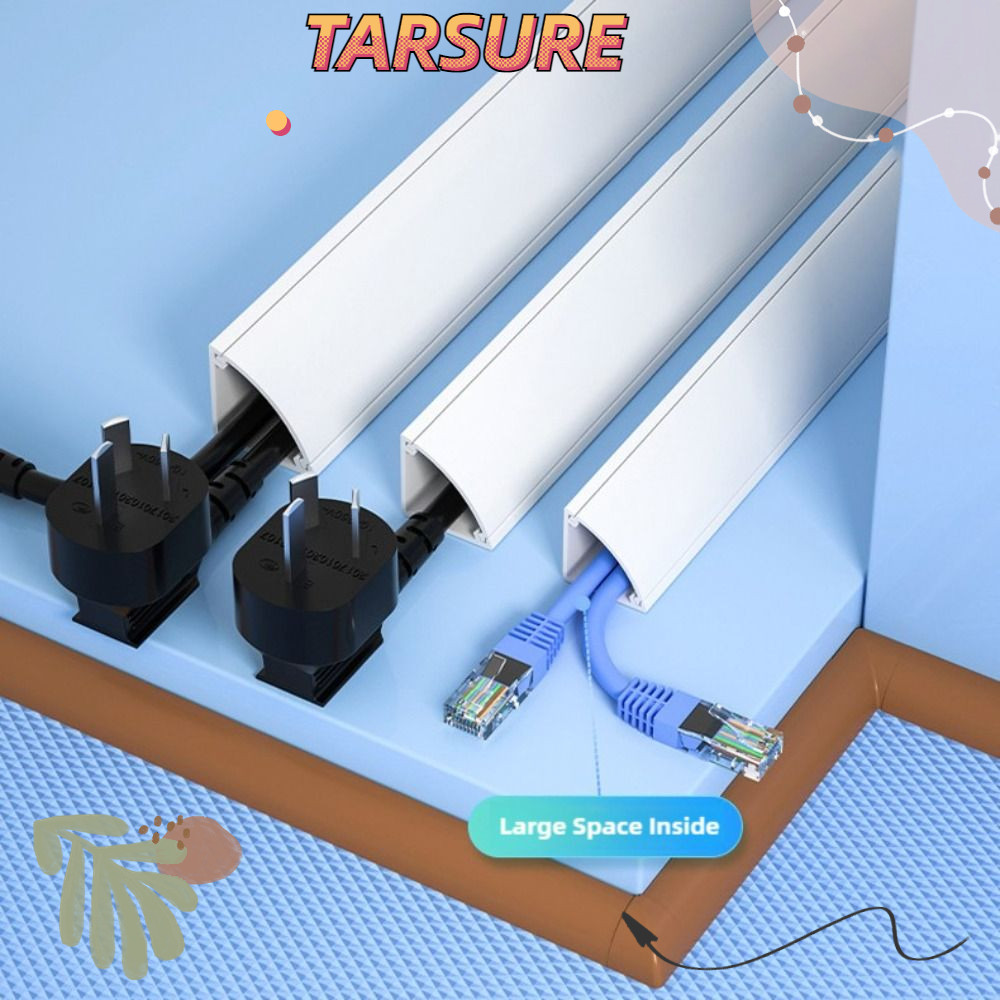 TARSURR มุมสายเคเบิลคอนซีลเลอร์,สีสามเหลี่ยมสาย Hider,คุณภาพสูง PVC ไม่มีเจาะ Universal Wire Cover B
