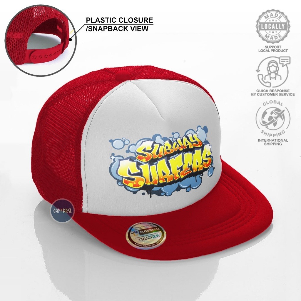 SB - Subway Surfers Snapback / หมวก Snapback ชาย / หมวกตาข่าย Trucker / หมวก Distro Skena / Starboy 