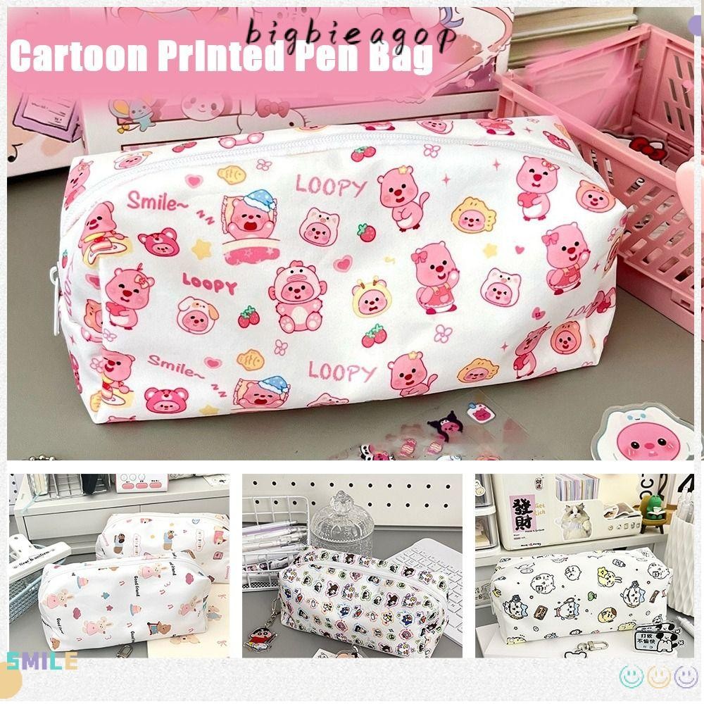 ดินสอ BIGBIEGOP ผ้าใบ Back To School ของขวัญปากกา, การ์ตูน Loopy/Crayon Shin-chan/Cikawa กระเป๋าเครื