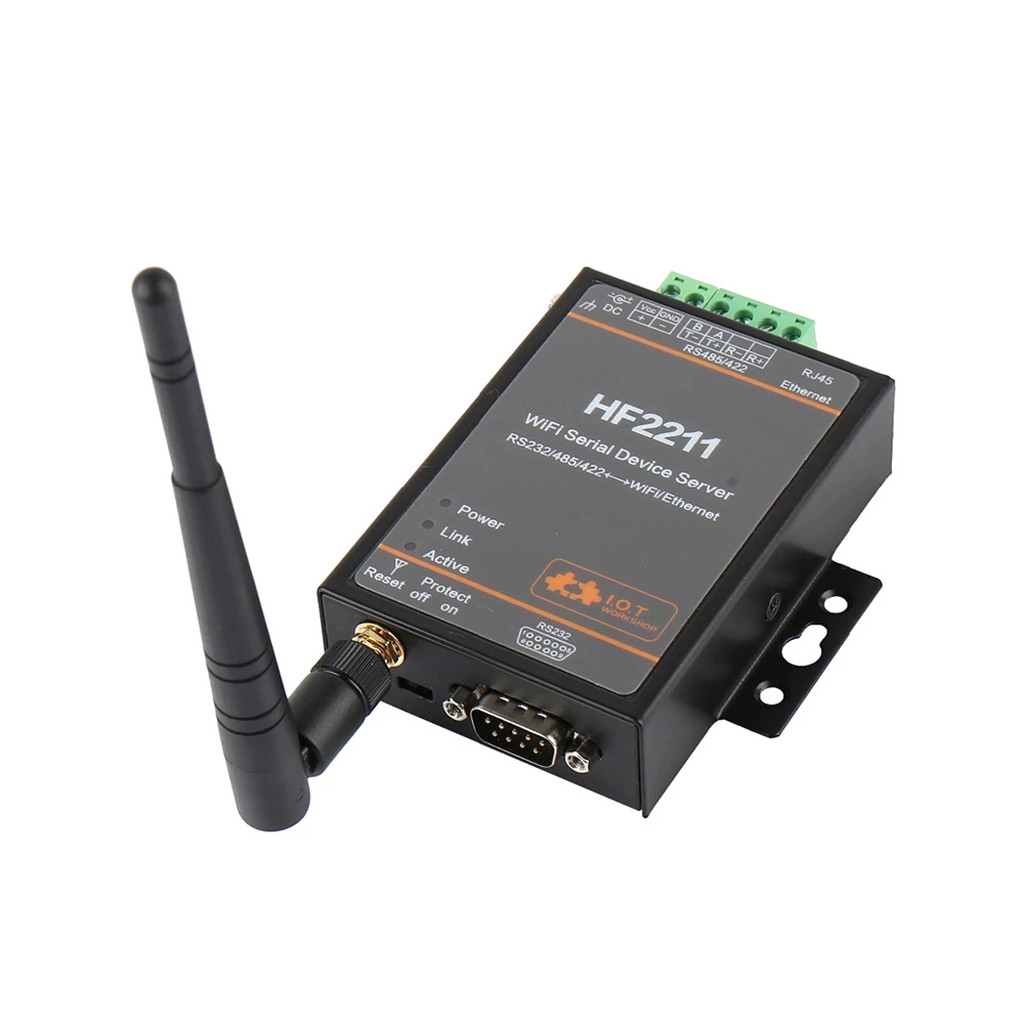 HF2211 HF2211A เซิร์ฟเวอร์พอร์ตอนุกรม RS232 RS422 RS485 เป็น WiFi Ethernet Converter IOT อุปกรณ์รองร