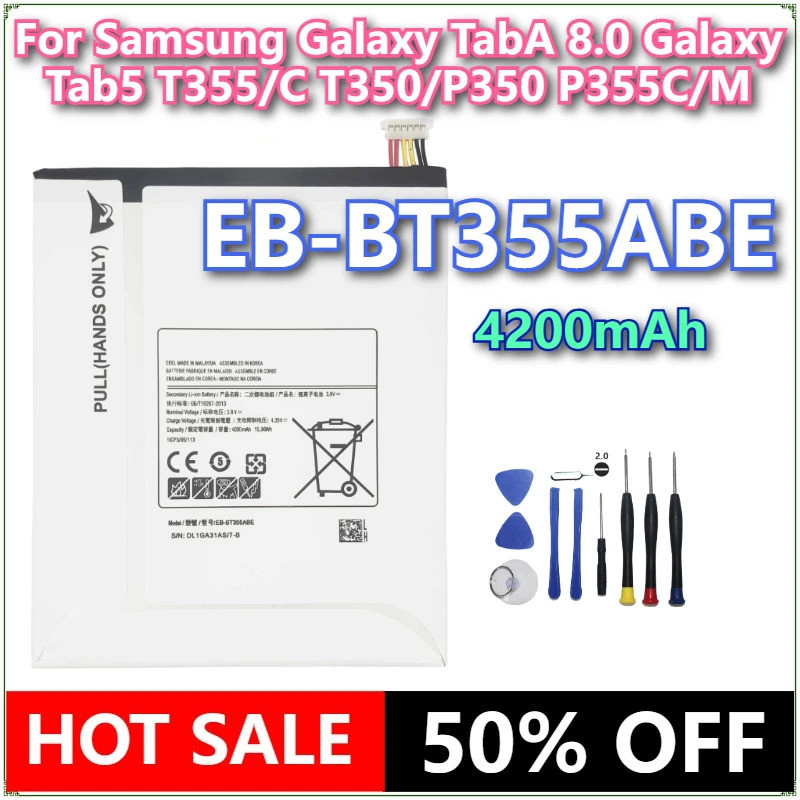 ยี่ห้อใหม่แท็บเล็ต EB-BT355ABE แบตเตอรี่สําหรับ Samsung Galaxy TabA 8.0 Galaxy Tab5 T355/C T350/P350