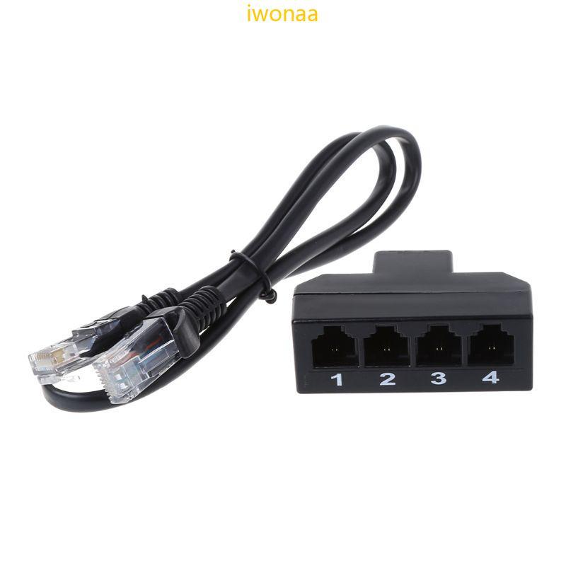 Iwo RJ45 ถึง RJ11 อะแดปเตอร์ RJ45 8P8C ชาย 4 RJ11 6P4C หญิง Converter