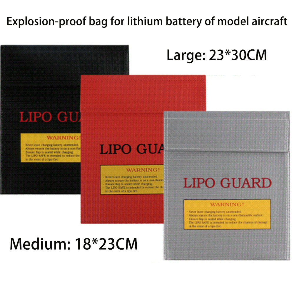 ทนไฟและกันน้ําคุณภาพสูง RC LiPo แบตเตอรี่ความปลอดภัยกระเป๋า Safe Guard Charge Sack 18x23 ซม. 30x23 ซม.สีแดงสีดําเงิน
