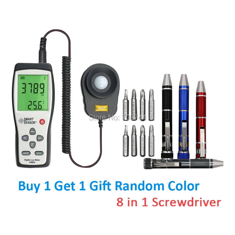 AS823 Digital Lux Meter เครื่องวัดแสง เครื่องวัดการไหลของความสว่าง การวัดแสง 1~100.000lux