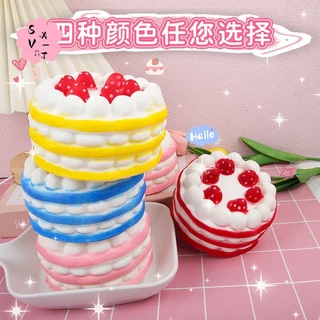 ของเล่นหยิกเค้กสตรอเบอร์รี่ขนาดใหญ่-จําลองมูสช้า สะท้อนกลับ อาหารรุ่นสําหรับความเครียดบรรเทา