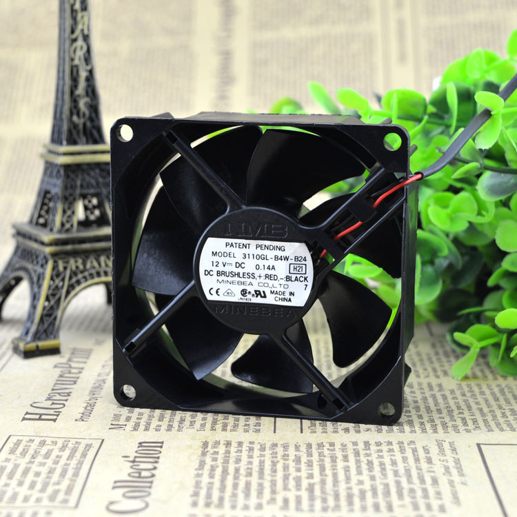 Original NMB Mebea 8CM 8025 3110GL-B4W-B24 12V 0.14A พัดลมระบายความร้อนที่เงียบสงบ
